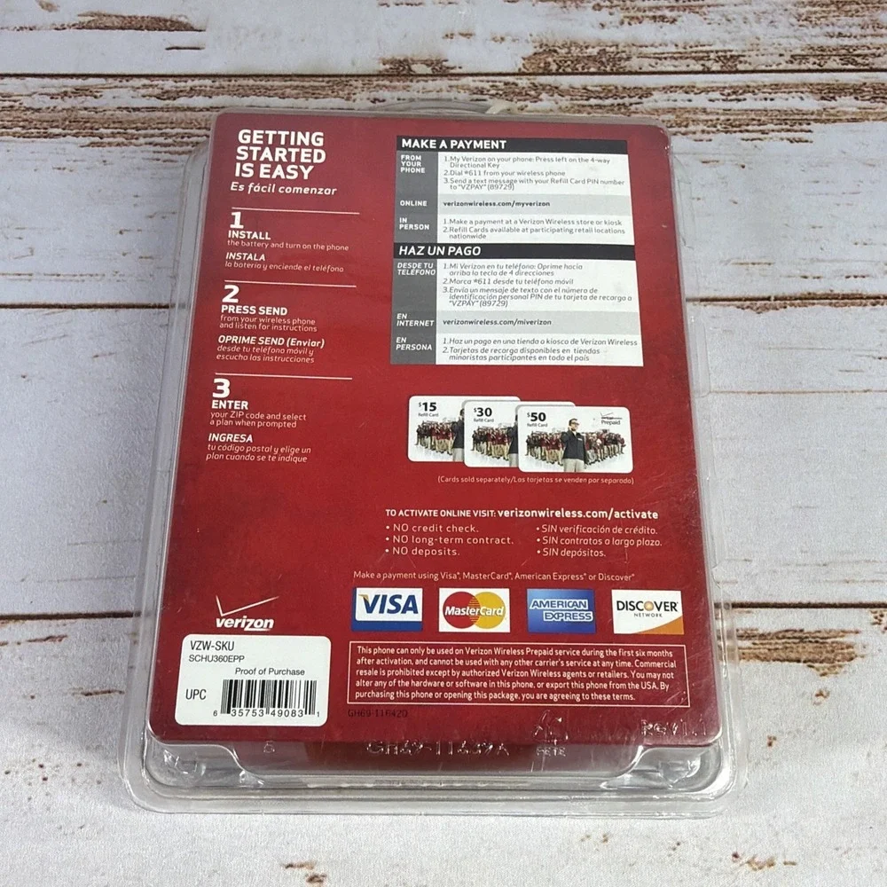 Verizon Samsung Gusto Black SCH-U360 Prepaid Flip Phone New Sealed